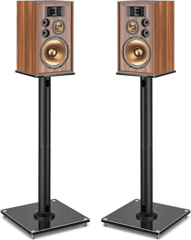 Main image of Universal Speaker Stands Pair for Surround Sound, 28 Inch Floor Speaker Stands with Cable Management Holds 22lbs Bookshelf Speaker Satellite Speaker, 1 Pair