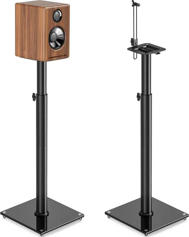 Main image of Speaker Stand Height Adjustable from 32"-43" Bookshelf Speaker Stand Pair for Satellite Speakers with 360° Swivel, Ideal for Home Theater and Music Studio, Set of 2 for Bose Polk JBL Sony Yamaha