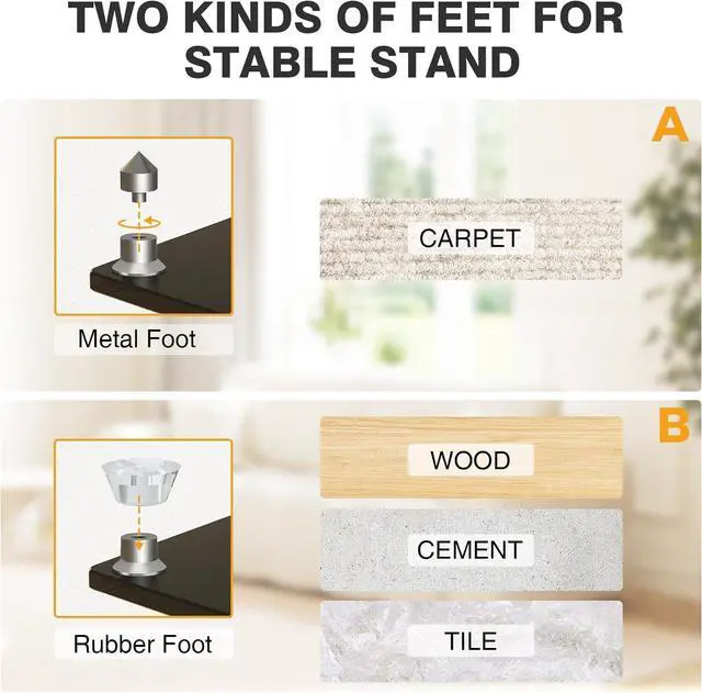 Alt view image 5 of 7 - Speaker Stand Height Adjustable from 32"-43" Bookshelf Speaker Stand Pair for Satellite Speakers with 360° Swivel, Ideal for Home Theater and Music Studio, Set of 2 for Bose Polk JBL Sony Yamaha