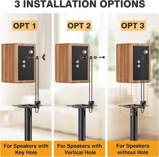 Alt view image 7 of 7 - Speaker Stand Height Adjustable from 32"-43" Bookshelf Speaker Stand Pair for Satellite Speakers with 360° Swivel, Ideal for Home Theater and Music Studio, Set of 2 for Bose Polk JBL Sony Yamaha
