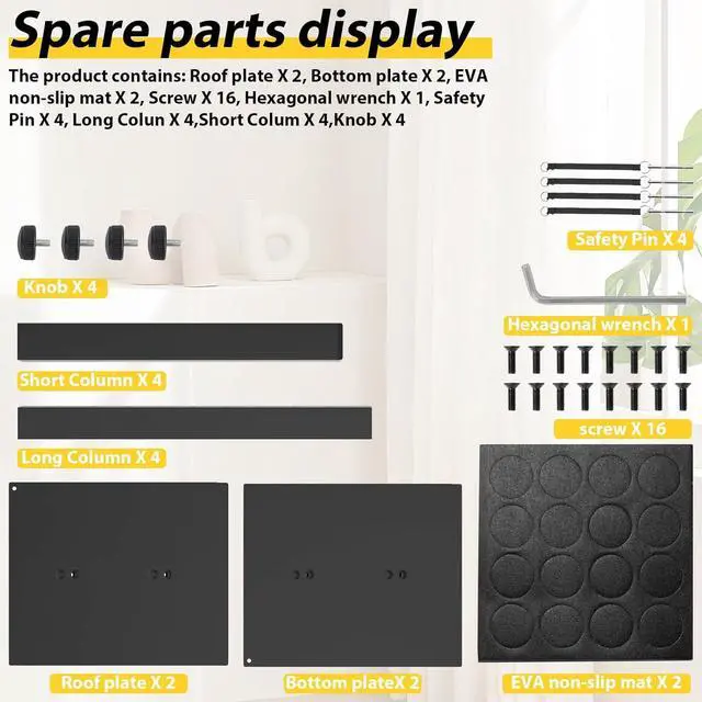 Alt view image 7 of 7 - Universal Speaker Stand Pair Double Tubes Heavy Duty Bookshelf Speaker Stands Support 110lbs Adjustable Floor Speaker Stand with Non-Slip EVA for Home Theater