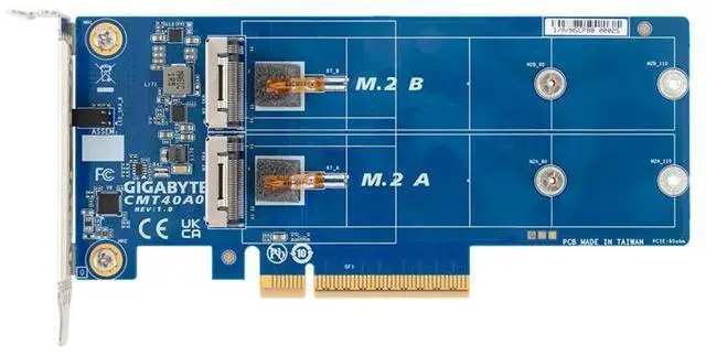 Main image of CMT40A0 PCIE 5.0 to Dual-Port M.2 Expansion Card Server-Grade Dual Gen5x4, 2xGen5 NVMe -2280/22110 cards