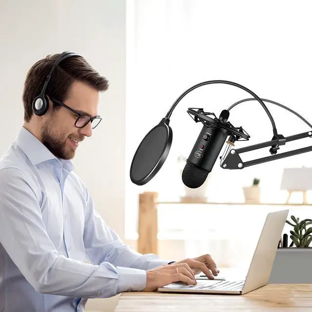 Alt view image 7 of 7 - Microphone Arm, AK-35 Microphone Desk Stand-Microphone Suspension Boom Scissor Arm Stand For Blue Yeti,Blue Snowball iCE,QuadCast,Elgato