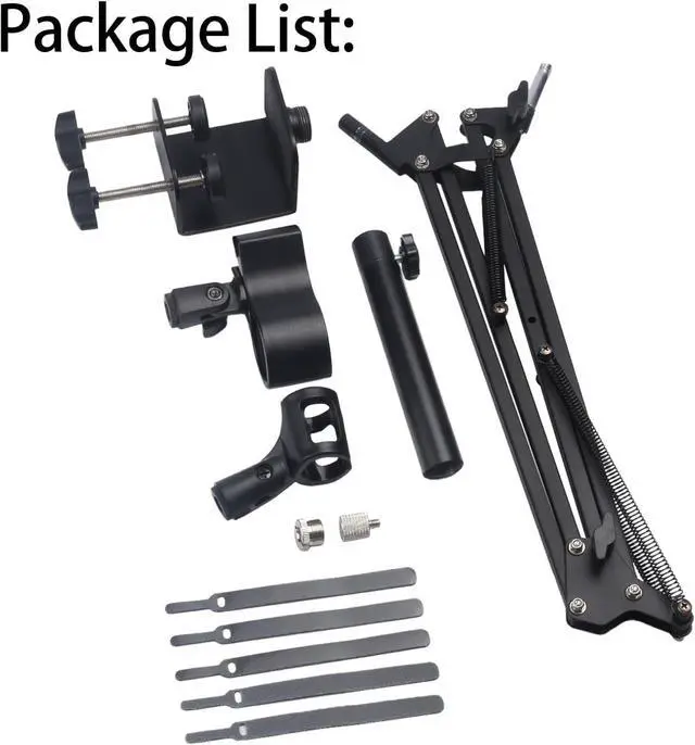 Alt view image 7 of 7 - Microphone Stand Mic Boom Arm for Blue Yeti HyperX QuadCast SoloCast Yeti Nano Snowball SM7B Q2U Fifine K669B and Other Mics, Overhead Mic Stand Desk Boom Arm with 5/8" 1/4" Adapter