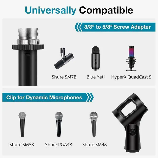 Alt view image 7 of 7 - Low Profile Mic Arm, 360° Rotatable Microphone Arm Stand Foldable Desk Mic Boom Arm for Fifine AM8 K669B Blue Yeti HyperX QuadCast SoloCast AT2020 and Other Mics