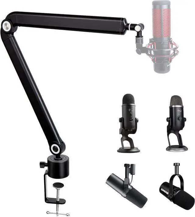 Main image of Mic Stand Boom Arm - Microphone Arm Compatible with HyperX QuadCast, 360° Rotation Microphone Stand, Weighted Metal Mic Boom Arm for HyperX QuadCast,Blue Yeti,Shure MV7,Rode and Most Gaming