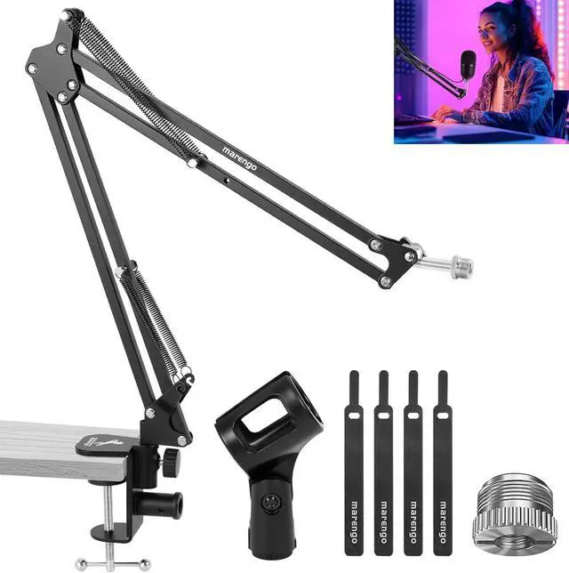 Main image of Mic Arm Microphone Arm for Blue Yeti Microphone, HyperX QuadCast, SoloCast Yeti x and other Mics, Mic Boom Arm with Desk Mount Clamp 3/8" to 5/8" Screw for Live Streaming Podcasting Gaming