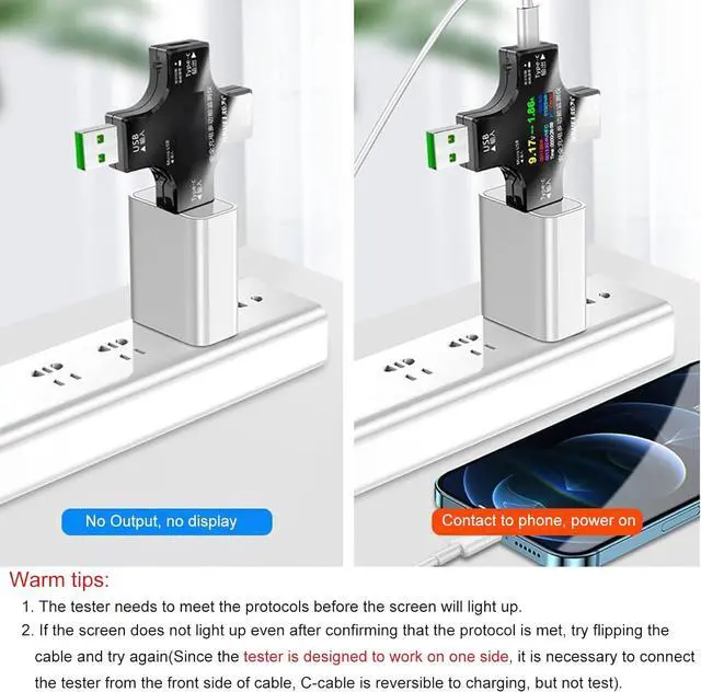 Alt view image 6 of 7 - 2 in 1 Type C USB Tester Color Screen LCD Digital Multimeter, USB C Voltage Current Voltmeter Amp Volt Ammeter Detector USB Cable Charger Indicator DC3.6-30V/0-5.1A