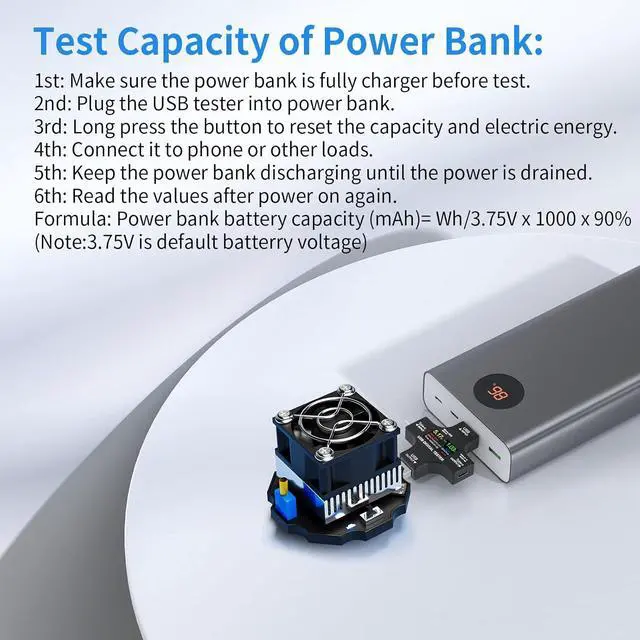 Alt view image 4 of 7 - USB C Tester Power Meter 2 in 1,Digital Multimeter 3.6-32V 0-8.0A Voltage and Current Tester Meter, Type C Voltmeter Battery Capacity Volt Ammeter Power Bank Fast Charger Detector