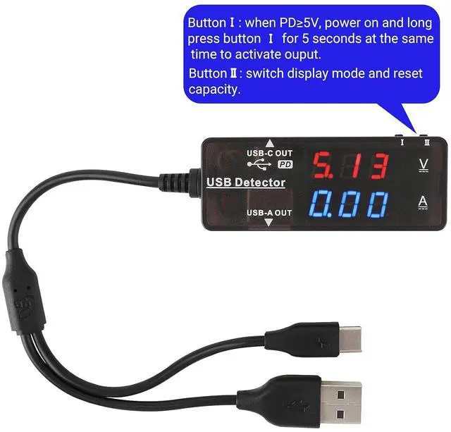 Alt view image 3 of 7 - USB Tester, USB-A USB-C 2.0 Multimeter Dual USB Ports PD QC 3.0 with Color LED Display Battery Charger Monitor, 7 Modes Capacity Voltage Current Power for Laptop Power Bank Solar Panel