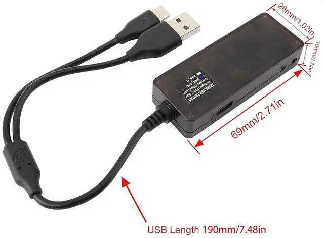 Alt view image 7 of 7 - USB Tester, USB-A USB-C 2.0 Multimeter Dual USB Ports PD QC 3.0 with Color LED Display Battery Charger Monitor, 7 Modes Capacity Voltage Current Power for Laptop Power Bank Solar Panel