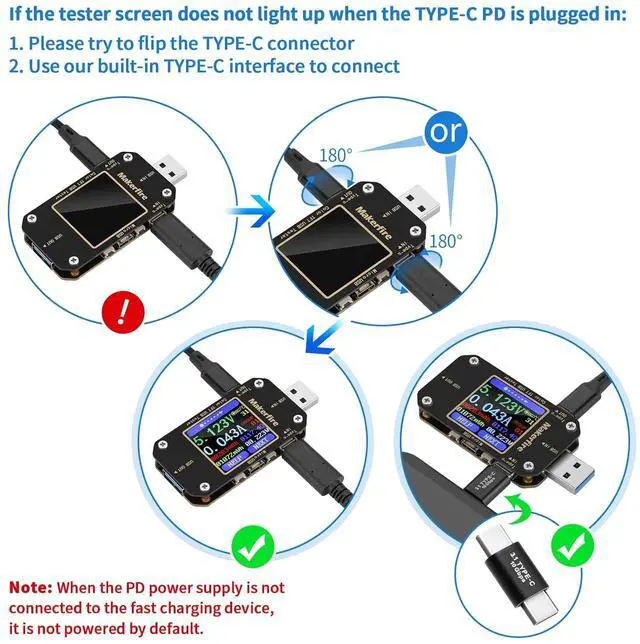 Alt view image 7 of 7 - USB Multimeter USB Voltmeter Ammeter Load Tester USB Voltage Current PD Battery Power Capacity Charger Type C Meter Tester LCD Display Cable Resistance QC2.0/3.0/4.0 N10 1.44 Inch Screen