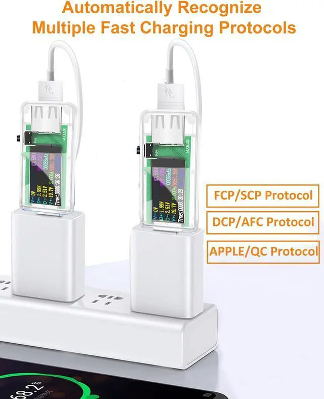 Alt view image 5 of 6 - USB 3.0 Tester, IPS Color Display Digital Multimeter Voltmeter Current and Voltage Monitor, DC 5.1A/30V/150W Power Meter Tester, Test Speed of Chargers, Cables, Capacity of Power Banks-Clear