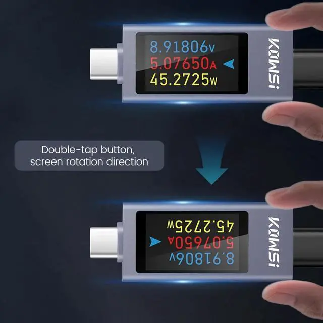 Alt view image 6 of 7 - USB C Tester Power Meter DC 4-30V 0-12A Type-C PD QC 2.0 3.0 Current Voltage Capacity Phone Tester Power Detector Battery Test Working Time Ammeter Voltmeter Charger Detector