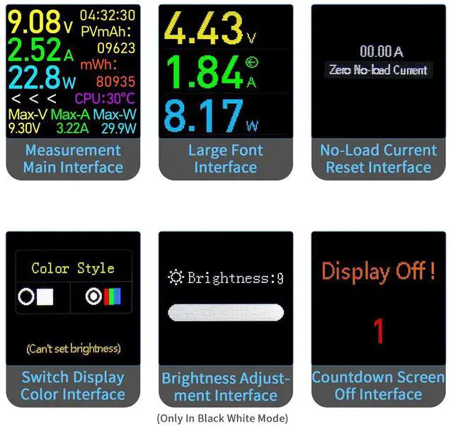 Alt view image 3 of 7 - USB C Power Meter USB C Tester, USB Multimeter 4.5-50V 0-12A Two-Way Measurement Voltage Current Capacity Amp Volt Voltmeter Ammeter Detector Color Display Digital Tester for Chargers Power Bank Cable