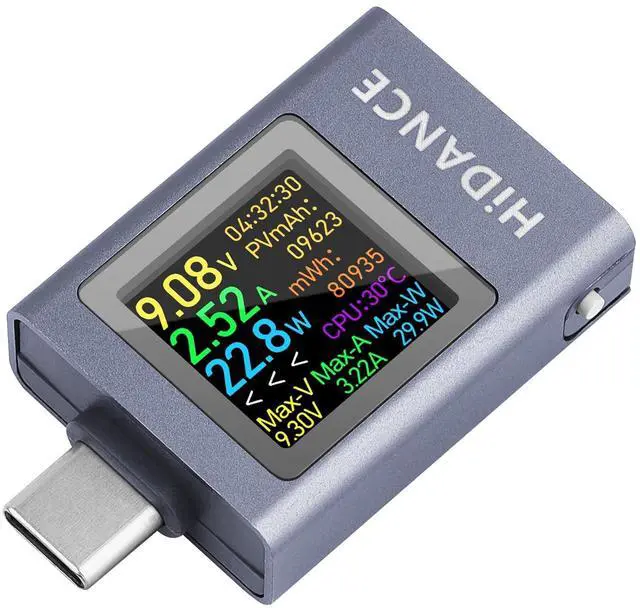 Main image of USB C Power Meter USB C Tester, USB Multimeter 4.5-50V 0-12A Two-Way Measurement Voltage Current Capacity Amp Volt Voltmeter Ammeter Detector Color Display Digital Tester for Chargers Power Bank Cable