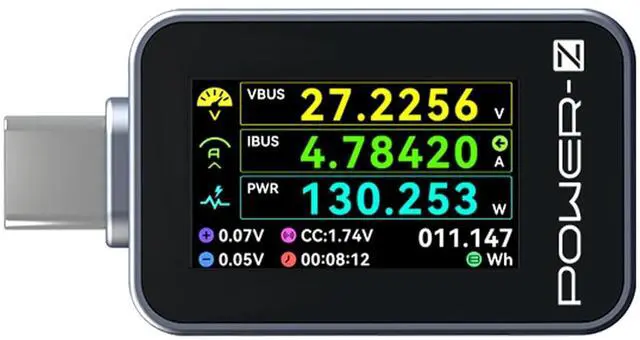 Main image of Power-Z C240 Portable USB-C Tester, Digital Power Meter, Supports up to 240W and PD3.1 QC5.0, for USB-C Phones, Laptops, Chargers and More