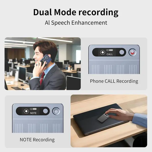 Alt view image 2 of 7 - AI Voice Recorder, Portable Note Voice Recorder with w/Case, App Control, Transcribe & Summarize Empowered by ChatGPT, Support 134 Languages, 64GB Memory, Audio Recorder for Calls, Lectures, Meetings