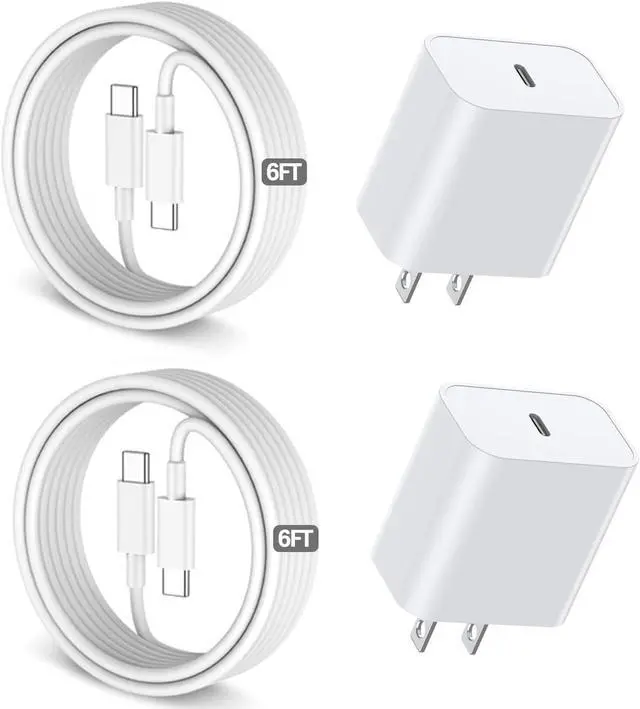 Main image of 6FT iPhone 16 15 Charger Fast Charging, 2Pack 20W USB C Apple Charger Travel Plug Block Phone Charging Cable Cord for iPhone 16/16e/16 Pro Max/16 Plus/15/15 Pro/15Pro Max/iPad Mini6/iPad Air5/iPad Pro