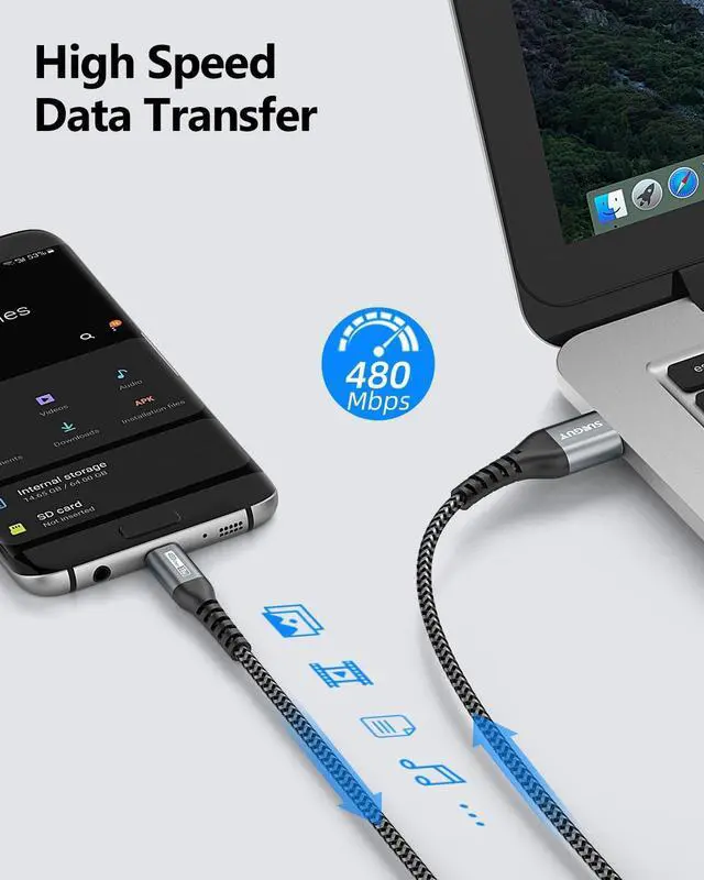 Alt view image 5 of 7 - Micro USB Cable 2FT [3Pack], USB-A to Micro USB Cable Fast Charging USB 2.0 Data Transfer Nylon Braided for Samsung Galaxy S7 Edge S6, Power Bank, Android Phone, PS4