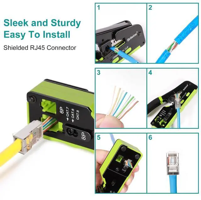 Alt view image 7 of 7 - 50-Pack Cat 6 Shielded Pass Through RJ45 Connectors + 50Pack RJ45 Boots, 8P8C Modular Ethernet STP Network Cable Plug End for Cat6 Cat5e