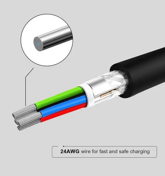 Alt view image 6 of 7 - Short Micro USB Cable 1FT, Micro USB Charging Cable 24 AWG Triple Shielded Works for Raspberry Pi Zero, Kindle(2019), TV Stick, PS4, Chromecast, Power Bank, 0.3m Black