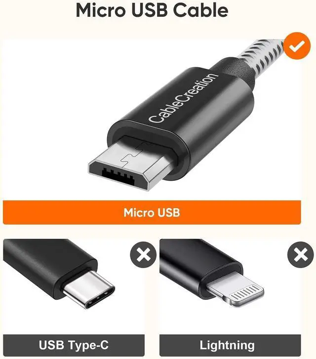 Alt view image 4 of 7 - Short Micro USB Cable 1FT, Micro USB Charging Cable 24 AWG Triple Shielded Works for Raspberry Pi Zero, Kindle(2019), TV Stick, PS4, Chromecast, Power Bank, 0.3m Black