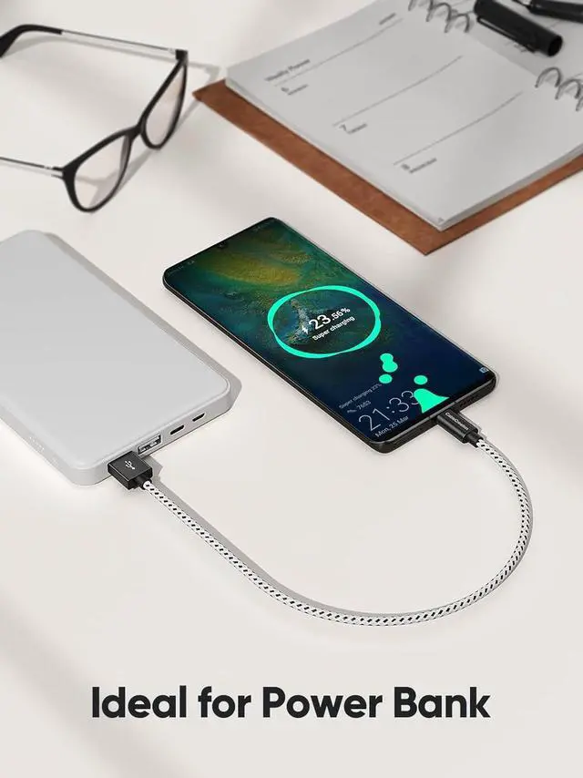 Alt view image 3 of 7 - Short Micro USB Cable 1FT, Micro USB Charging Cable 24 AWG Triple Shielded Works for Raspberry Pi Zero, Kindle(2019), TV Stick, PS4, Chromecast, Power Bank, 0.3m Black