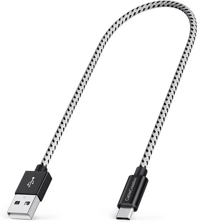 Main image of Short Micro USB Cable 1FT, Micro USB Charging Cable 24 AWG Triple Shielded Works for Raspberry Pi Zero, Kindle(2019), TV Stick, PS4, Chromecast, Power Bank, 0.3m Black