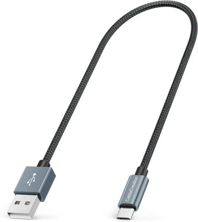 Main image of Short Micro USB Cable 1FT Grey, Micro USB to USB Cable Triple Shielded Fast Charger Cable Compatible with PS5/PS4, Raspberry Pi Zero, Chromecast, Phone, 0.3M, Grey