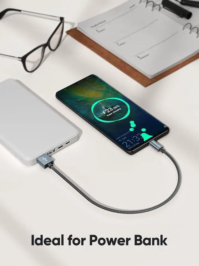 Alt view image 3 of 7 - Short Micro USB Cable 1FT Grey, Micro USB to USB Cable Triple Shielded Fast Charger Cable Compatible with PS5/PS4, Raspberry Pi Zero, Chromecast, Phone, 0.3M, Grey