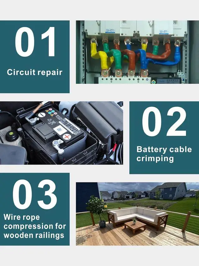 Alt view image 5 of 7 - Hand Operated Hydraulic Crimping Tool Range 12 AWG-2/0 AWG for Cable lugs Hydraulic Crimping Crimper Wire Terminal Lug Tool with 9 Pairs Dies