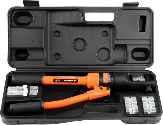 Alt view image 2 of 7 - 12 Tons Hydraulic Crimping Tool, Range 6AWG-4/0AWG(250MCM), Hydraulic Cable Lug Crimper with 8 Pairs of Dies for Hydraulic Wire Battery Cable Electrical Terminal Crimping Tool (YQ/120A)