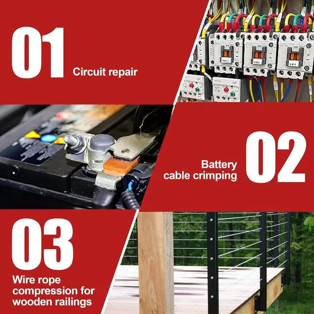 Alt view image 6 of 6 - Hydraulic Crimping tool for Battery Cable Crimper | 9 Pairs Standard US Dies Range 12AWG-2/0AWG | MAX 10TON Crimping Force | Upgrade the Hydraulic System to Prevent Oil Leakage
