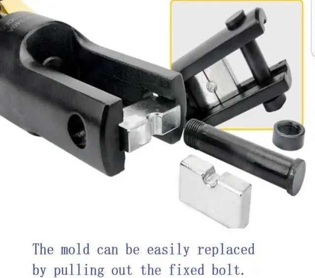 Alt view image 6 of 7 - Industrial Hydraulic Cable Lug Crimper 16 Ton 9 AWG to 600 MCM Electrical Terminal Cable Wire Tool Kit Includes 13 Pairs of Die Sets