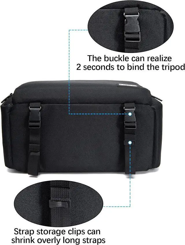 Alt view image 5 of 7 - Compact Camera Shoulder Crossbody Bag Case Compatible for Nikon, Canon, Sony SLR/DSLR Mirrorless Cameras and Lenses Waterproof (1.0 L, Black)