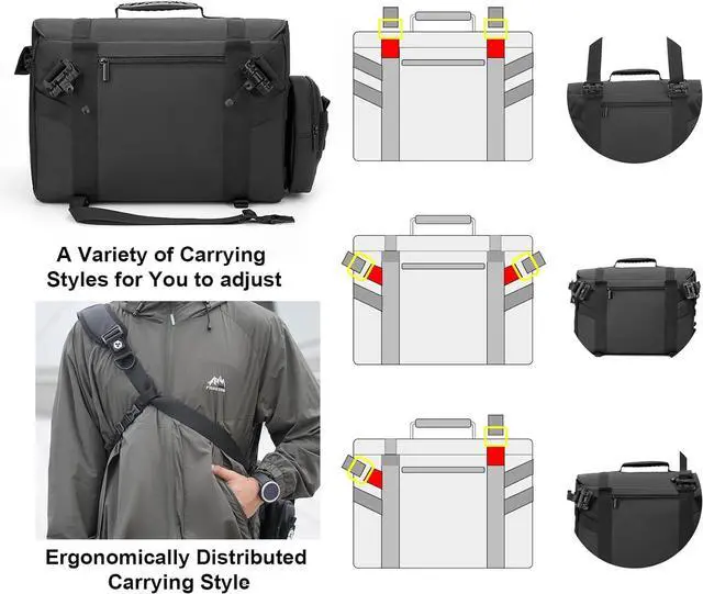 Alt view image 6 of 7 - Camera Sling Bag, Waterproof Multifunction Photography Tactica Camera Crossbody Bag with Tripod Holder & Removable Accessory Bags for DSLR/SLR/Mirrorless Cameras - Small