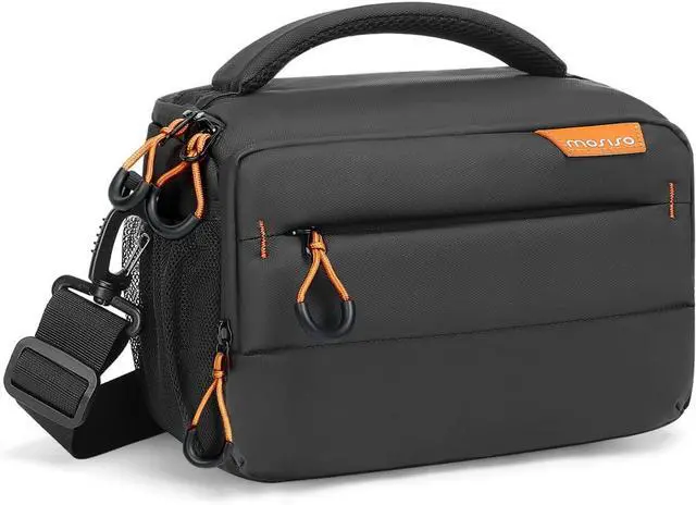 Main image of Small Camera Bag for Photographers,Compact Camera Shoulder Bags for DSLR/SLR/Mirrorless Cameras,Waterproof Crossbody Padded Photography Bag with Rain Cover for Canon/Nikon/Sony, Black