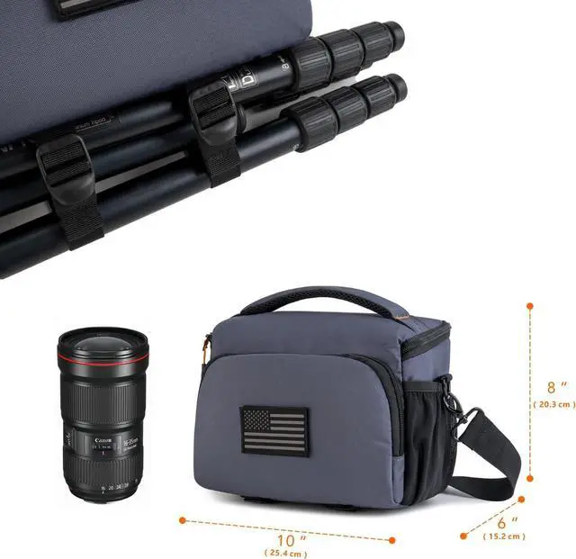 Alt view image 3 of 6 - Camera Bag, Protective Covers Photography Shoulder Bag Compatible for Nikon, Canon, Sony DSL/SLR/Mirrorless Equipment Travel Waterproof