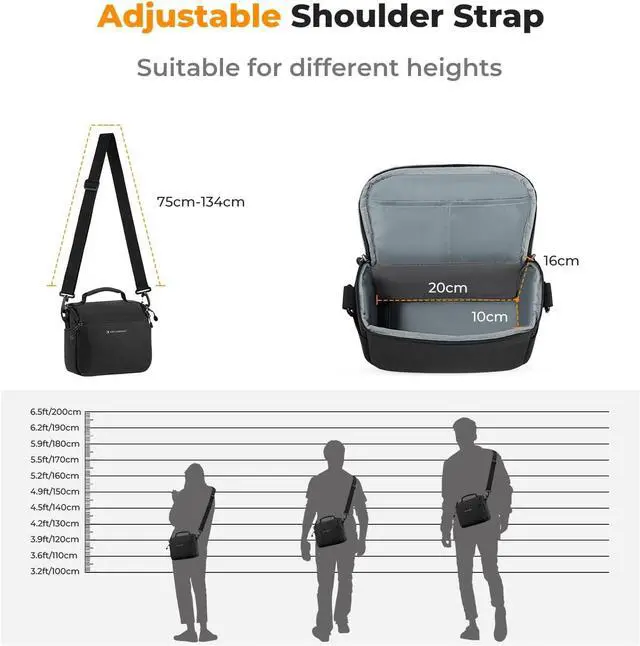 Alt view image 5 of 7 - Camera Sling Bag Small Crossbody Camera Case DSLR/SLR/Cute Compact Shoulder Photography Bags for Photographers