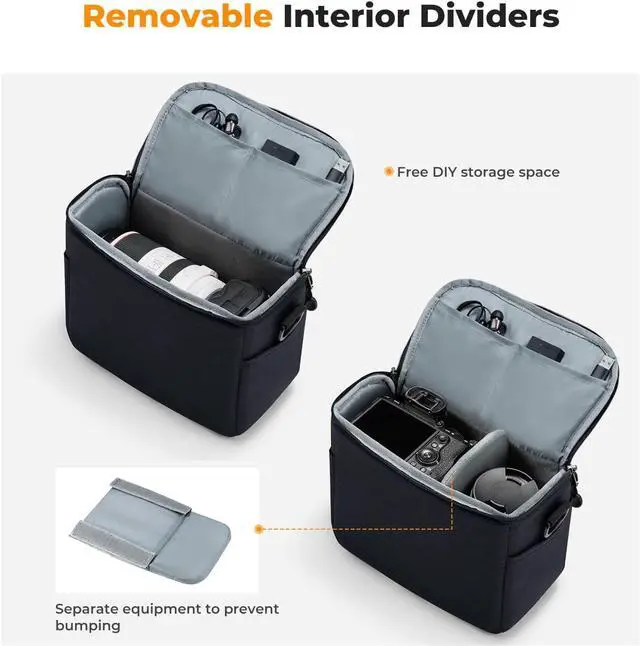 Alt view image 3 of 7 - Camera Sling Bag Small Crossbody Camera Case DSLR/SLR/Cute Compact Shoulder Photography Bags for Photographers,Deep Blue