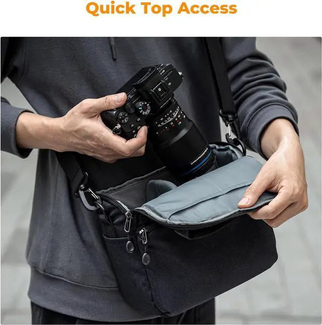 Alt view image 4 of 7 - Camera Sling Bag Small Crossbody Camera Case DSLR/SLR/Cute Compact Shoulder Photography Bags for Photographers,Deep Blue