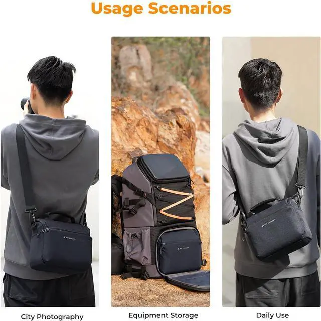 Alt view image 7 of 7 - Camera Sling Bag Small Crossbody Camera Case DSLR/SLR/Cute Compact Shoulder Photography Bags for Photographers,Deep Blue