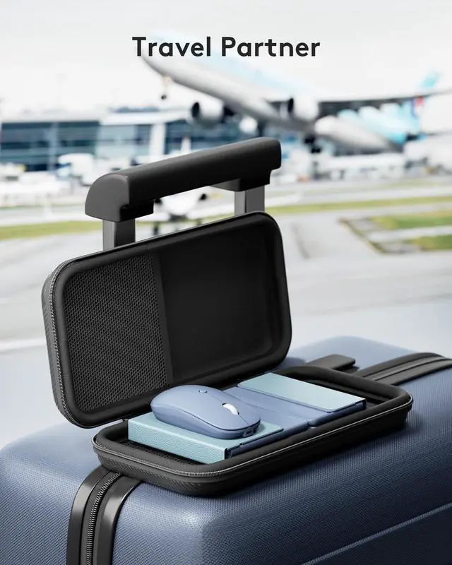 Alt view image 5 of 7 - Foldable Keyboard and Mouse,Folding Bluetooth Keyboard Combo, 2.4G + BT5.0 x 2, Full-Size Portable Travel Keyboard & Rechargeable Wireless Mouse for Windows Android iOS Mac OS, Blue