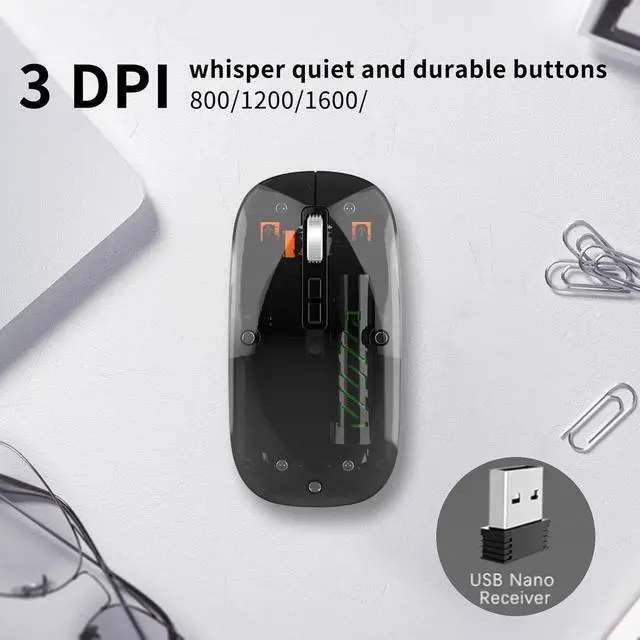 Alt view image 7 of 7 - Foldable & Folding Wireless Keyboard Set Combo for iPad, Transparent Bluetooth Typepad & Mouse, Compatible with iOS, Windows, Android, Smartphones, Laptops, etc.