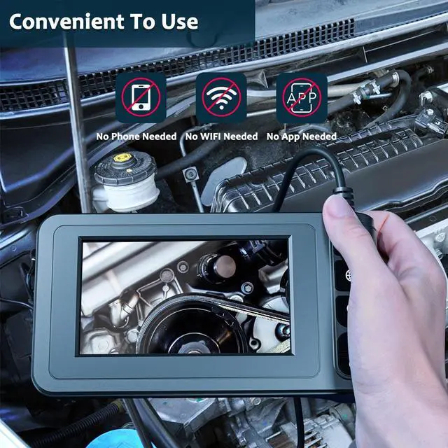 Alt view image 4 of 6 - Industrial Endoscope Borescope Camera with Light, 4.3'' LCD Screen HD Digital Snake Handheld Waterproof Sewer Inspection Camera with 8 LED Lights, 16.5FT Semi-Rigid Cable