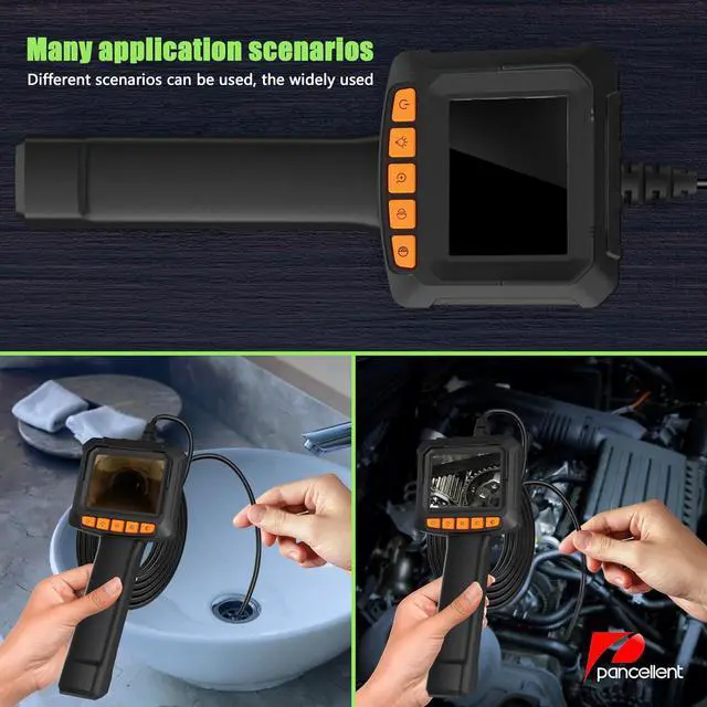 Alt view image 7 of 7 - Endoscope Camera with Light, Pancellent 1920P Inspection Snake, HD Color Display, Waterproof Industrial Borescope with 8 Adjustable LED,16.5ft Semi-Rigid Cable Sewer Camera (Getting Start Level)