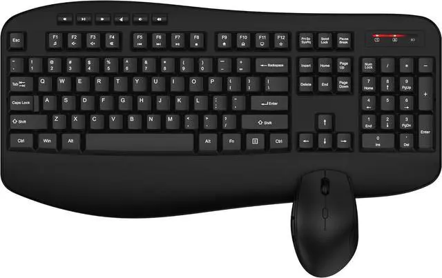 Main image of Wireless Keyboard and Mouse Combo, 2.4G Full-Sized Ergonomic Computer Keyboard with Wrist Rest and 3 Level DPI Adjustable Wireless Mouse for Windows, Mac OS Desktop/Laptop/PC(Classic Black)