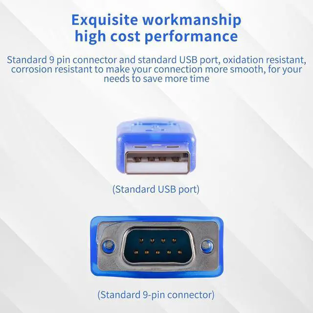 Alt view image 4 of 7 - USB 2.0 to Serial DB-9 RS232 Adapter, Windows 7/8/10/11/32/64/XP/RS232 to USB Converter