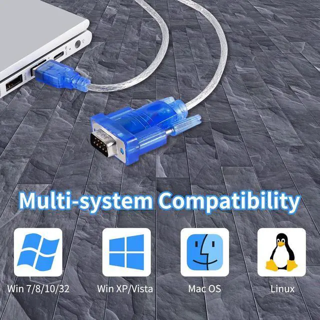 Alt view image 7 of 7 - USB 2.0 to Serial DB-9 RS232 Adapter, Windows 7/8/10/11/32/64/XP/RS232 to USB Converter